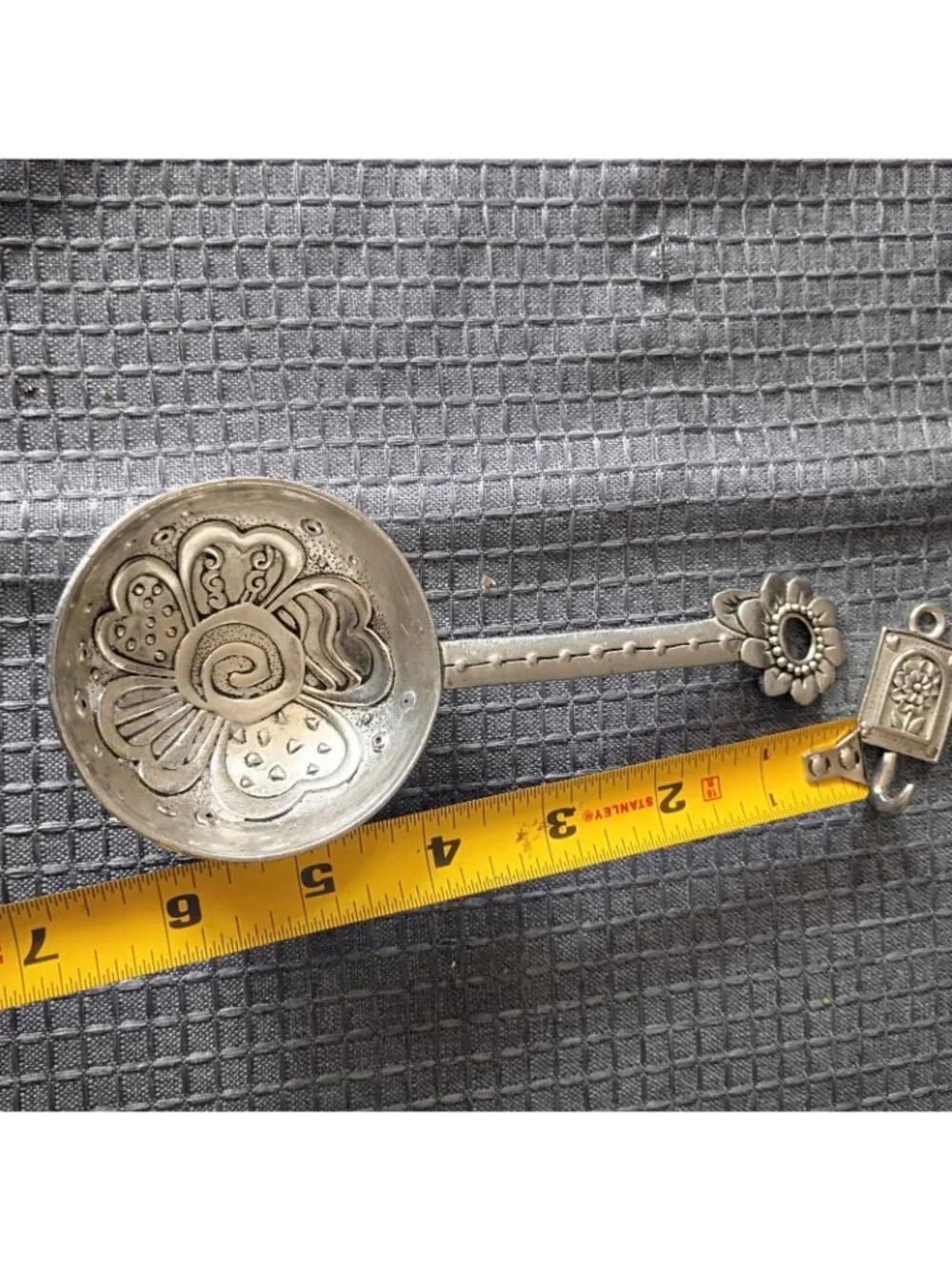 Spoon Silver Floral With Holder
